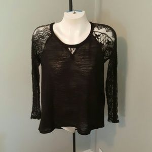 Black crochet sweater